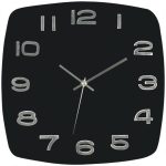 A black wall clock with silver numbers shows the time as 1:55:33.