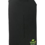 A black neoprene sleeve with a handle cutout and "VibesUP Earth Nurtured" logo in green at the bottom right corner.